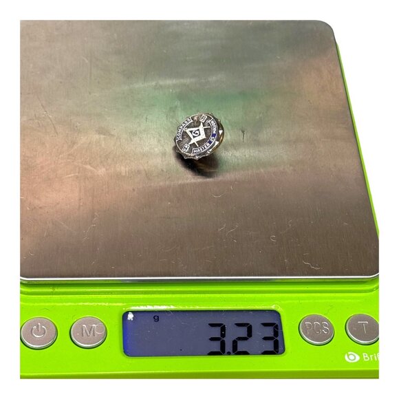 Masonic Compass Master Mason 25 Sterling Silver 1950 Pin Collectible Fraternal - Picture 6 of 6